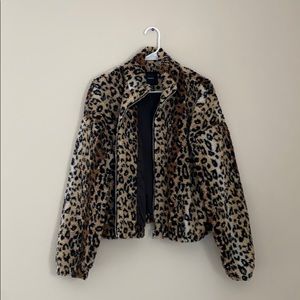 Cheetah print sheep jacket